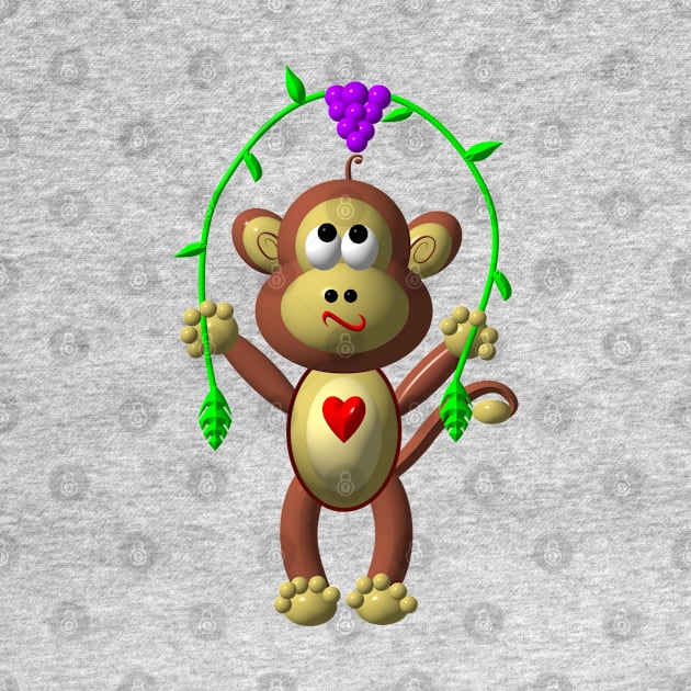 Cute Monkey Jumping Rope by CuteCrittersWithHeart